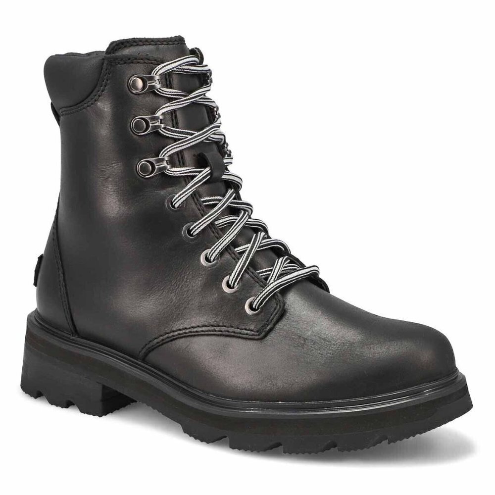 Sorel BNWT "Lennox" black leather lace up boot sz 8 NEW waterproof - Picture 10 of 10